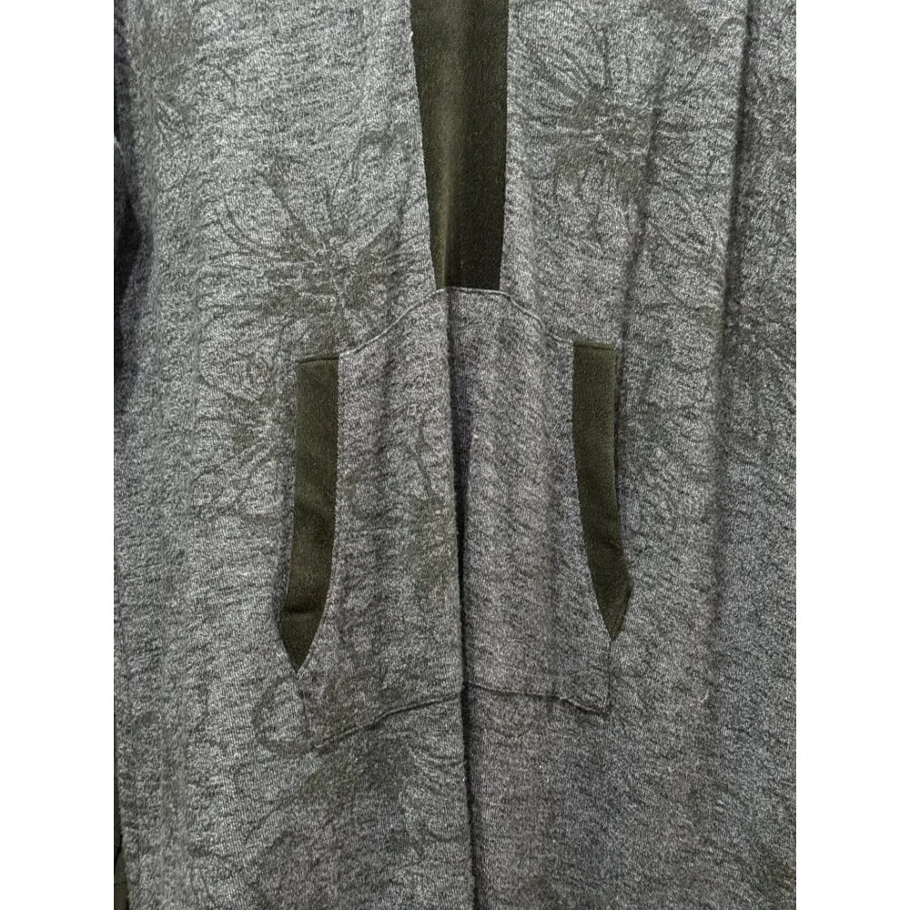 Simply Vera Wang Womens Blue Hooded Tunic Dress Coverup Floral Print Size XL - Picture 2 of 7